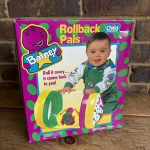 Barney 1993 Lyons Group Rollback Pals Baby Toddler Inflatable Toy New Old Stock